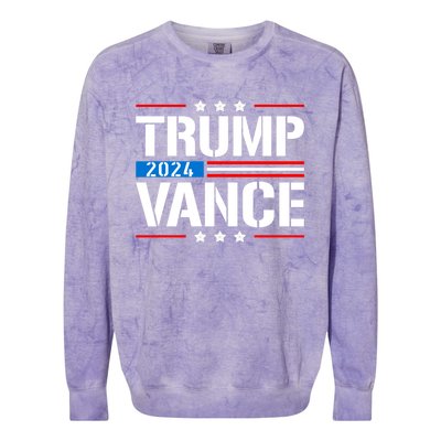 Trump Vance 2024 Vote Trump Retro Vintage Usa Flag Style Colorblast Crewneck Sweatshirt