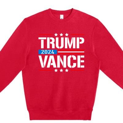 Trump Vance 2024 Vote Trump Retro Vintage Usa Flag Style Premium Crewneck Sweatshirt