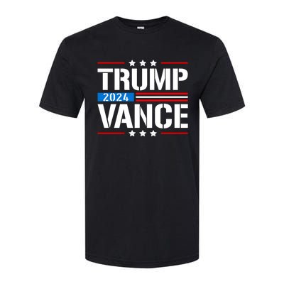 Trump Vance 2024 Vote Trump Retro Vintage Usa Flag Style Softstyle CVC T-Shirt