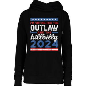 Trump Vance 2024 Donald Trump J.D. Vance Outlaw Hillbilly Womens Funnel Neck Pullover Hood