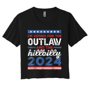 Trump Vance 2024 Donald Trump J.D. Vance Outlaw Hillbilly Women's Crop Top Tee