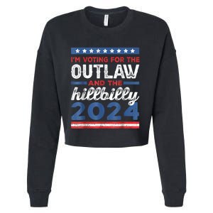 Trump Vance 2024 Donald Trump J.D. Vance Outlaw Hillbilly Cropped Pullover Crew