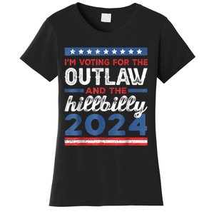 Trump Vance 2024 Donald Trump J.D. Vance Outlaw Hillbilly Women's T-Shirt