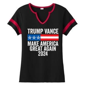 Trump Vance 2024 Make America Great Again Ladies Halftime Notch Neck Tee