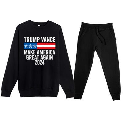 Trump Vance 2024 Make America Great Again Premium Crewneck Sweatsuit Set