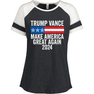 Trump Vance 2024 Make America Great Again Enza Ladies Jersey Colorblock Tee