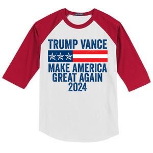 Trump Vance 2024 Make America Great Again Kids Colorblock Raglan Jersey