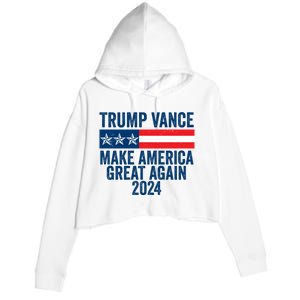 Trump Vance 2024 Make America Great Again Crop Fleece Hoodie