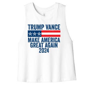 Trump Vance 2024 Make America Great Again Women's Racerback Cropped Tank