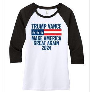 Trump Vance 2024 Make America Great Again Women's Tri-Blend 3/4-Sleeve Raglan Shirt