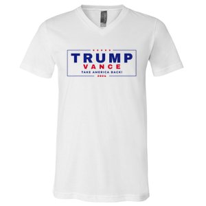 Trump Vance 2024 Donald Trump J.D. Vance Take America Back V-Neck T-Shirt