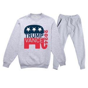 Trump Vance 2024 President Vote Usa Election Maga Premium Crewneck Sweatsuit Set