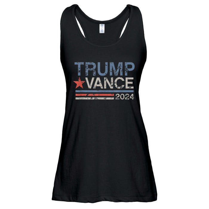 Trump Vance 2024 Retro Stripe Trump Jd Vance Ladies Essential Flowy Tank