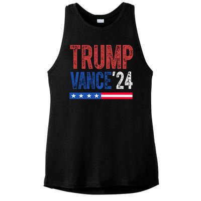 Trump Vance 2024 Vintage Election Usa Ladies PosiCharge Tri-Blend Wicking Tank