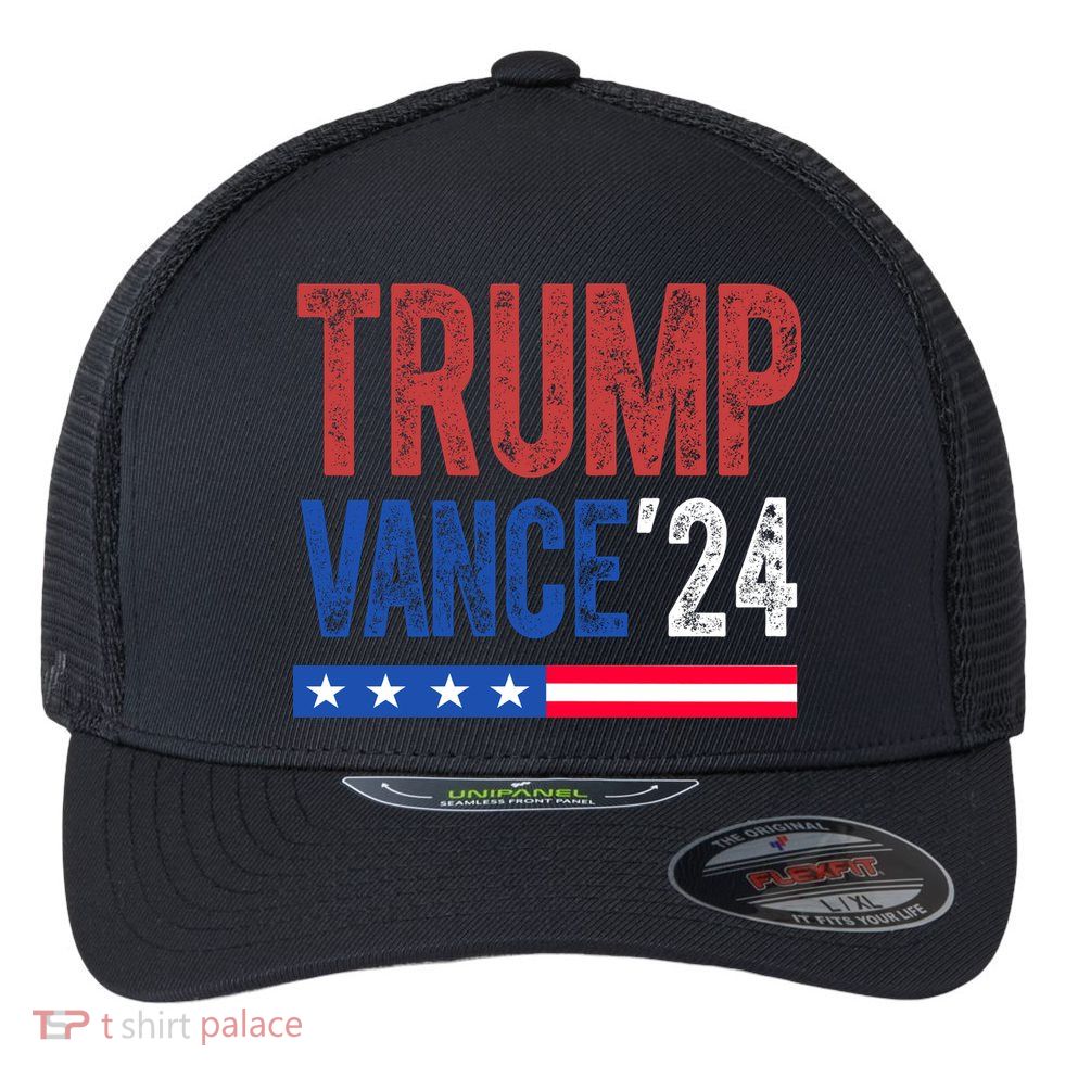 Trump Vance 2024 Vintage Election Usa Flexfit Unipanel Trucker Cap