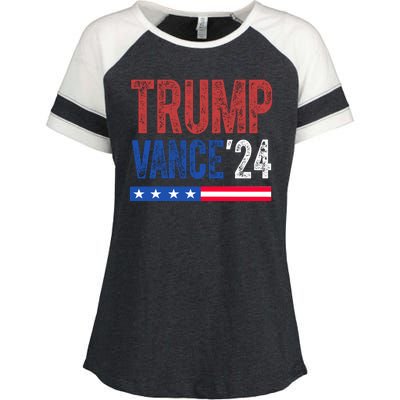 Trump Vance 2024 Vintage Election Usa Enza Ladies Jersey Colorblock Tee