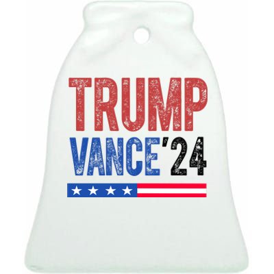 Trump Vance 2024 Vintage Election Usa Ceramic Bell Ornament