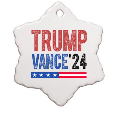 Trump Vance 2024 Vintage Election Usa Ceramic Star Ornament