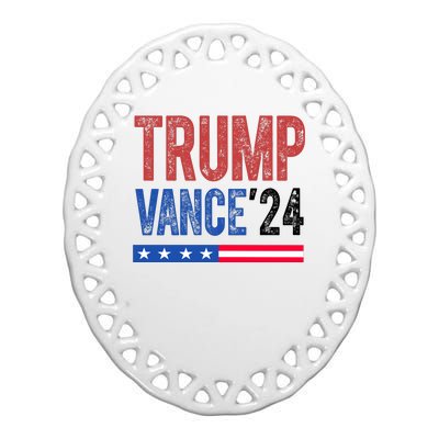 Trump Vance 2024 Vintage Election Usa Ceramic Oval Ornament