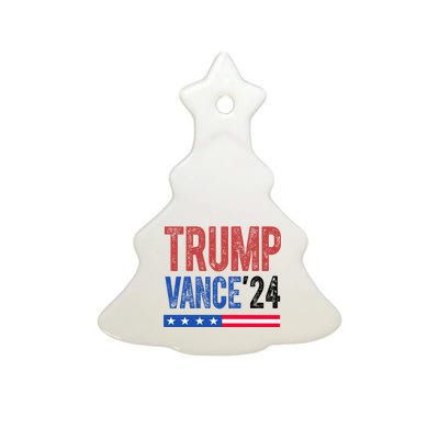 Trump Vance 2024 Vintage Election Usa Ceramic Tree Ornament