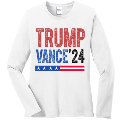 Trump Vance 2024 Vintage Election Usa Ladies Long Sleeve Shirt