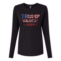 Trump Vance 2024 Vintage Patriotic Womens Cotton Relaxed Long Sleeve T-Shirt