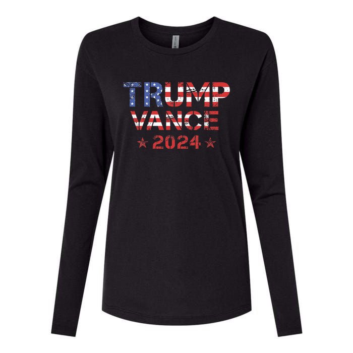 Trump Vance 2024 Vintage Patriotic Womens Cotton Relaxed Long Sleeve T-Shirt