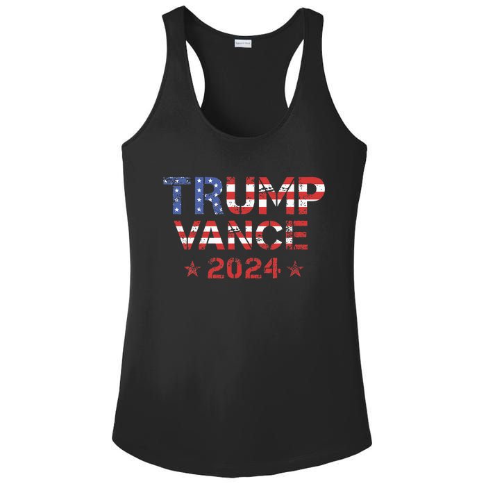 Trump Vance 2024 Vintage Patriotic Ladies PosiCharge Competitor Racerback Tank