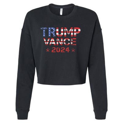 Trump Vance 2024 Vintage Patriotic Cropped Pullover Crew