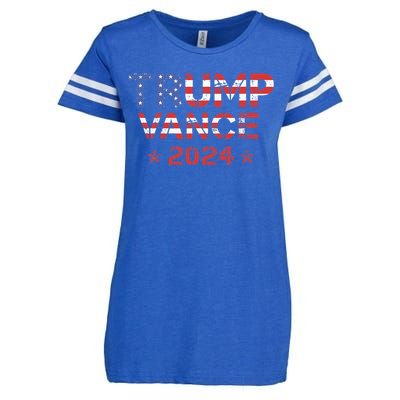 Trump Vance 2024 Vintage Patriotic Enza Ladies Jersey Football T-Shirt