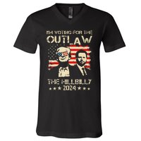 Trump Vance 2024 Outlaw Hillbilly Us Flag Vintage V-Neck T-Shirt