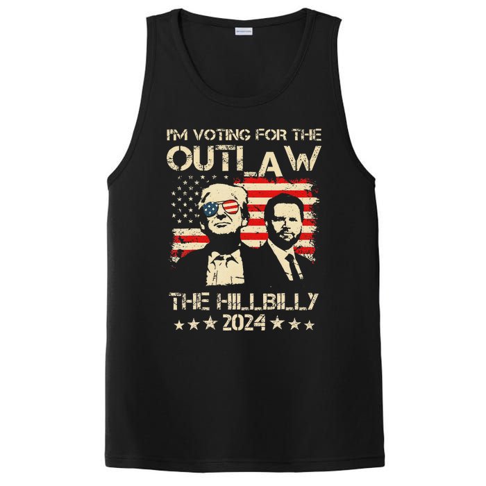 Trump Vance 2024 Outlaw Hillbilly Us Flag Vintage PosiCharge Competitor Tank