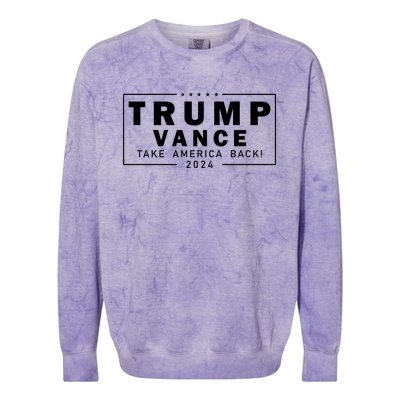 Trump Vance 2024 Take America Back Blackout Logo Colorblast Crewneck Sweatshirt