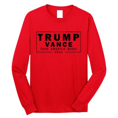 Trump Vance 2024 Take America Back Blackout Logo Long Sleeve Shirt