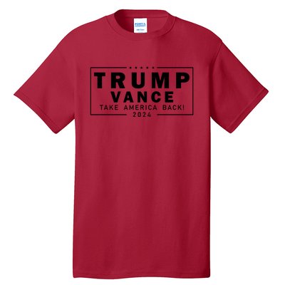 Trump Vance 2024 Take America Back Blackout Logo Tall T-Shirt