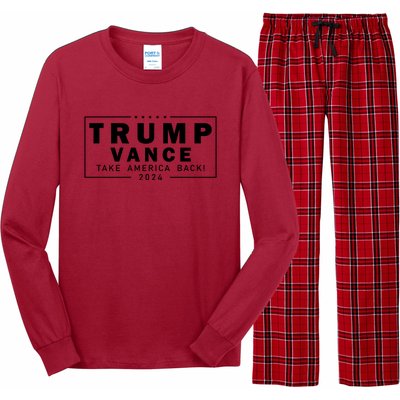 Trump Vance 2024 Take America Back Blackout Logo Long Sleeve Pajama Set