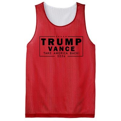 Trump Vance 2024 Take America Back Blackout Logo Mesh Reversible Basketball Jersey Tank