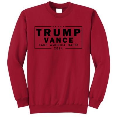 Trump Vance 2024 Take America Back Blackout Logo Tall Sweatshirt