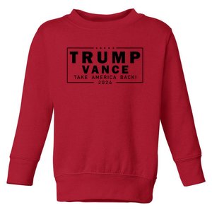 Trump Vance 2024 Take America Back Blackout Logo Toddler Sweatshirt