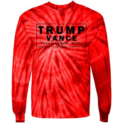 Trump Vance 2024 Take America Back Blackout Logo Tie-Dye Long Sleeve Shirt