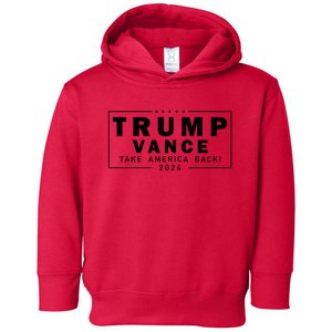 Trump Vance 2024 Take America Back Blackout Logo Toddler Hoodie