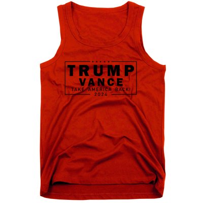 Trump Vance 2024 Take America Back Blackout Logo Tank Top