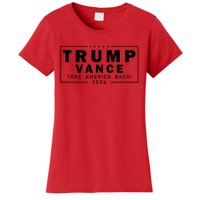 Trump Vance 2024 Take America Back Blackout Logo Women's T-Shirt