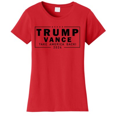 Trump Vance 2024 Take America Back Blackout Logo Women's T-Shirt