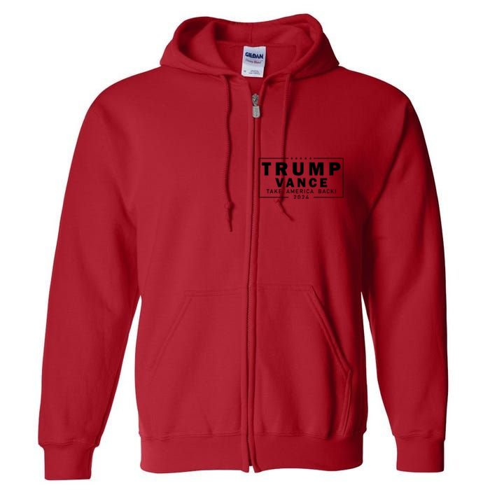 Trump Vance 2024 Take America Back Blackout Logo Full Zip Hoodie