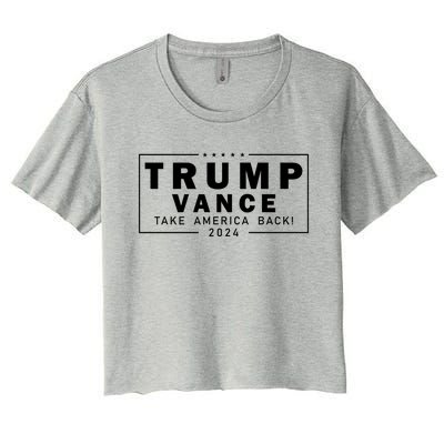 Trump Vance 2024 Take America Back Blackout Logo Women's Crop Top Tee