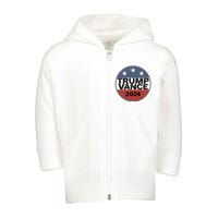 Trump Vance 2024 Vintage Election Toddler Zip Fleece Hoodie