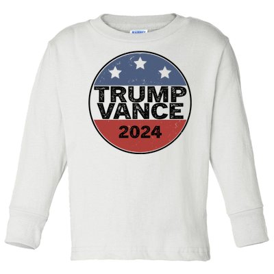 Trump Vance 2024 Vintage Election Toddler Long Sleeve Shirt