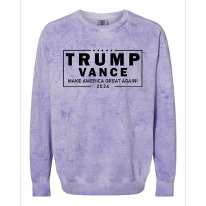 Trump Vance 2024 Make America Great Again Maga Blackout Logo Colorblast Crewneck Sweatshirt