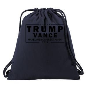 Trump Vance 2024 Make America Great Again Maga Blackout Logo Drawstring Bag